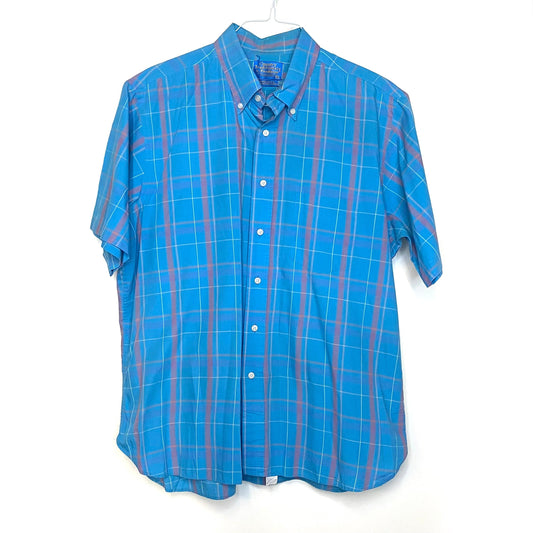 Country Traditional by Pendleton Mens Size XL Blue Plaid Casual Button-Down Shirt S/s EUC