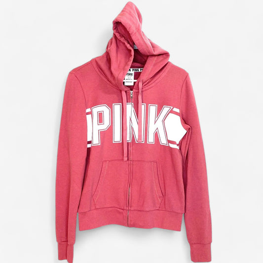 PINK by Victoria's Secret Women's Full-Zip Long Sleeve Hoodie Sweatshirt - Pink - Size S