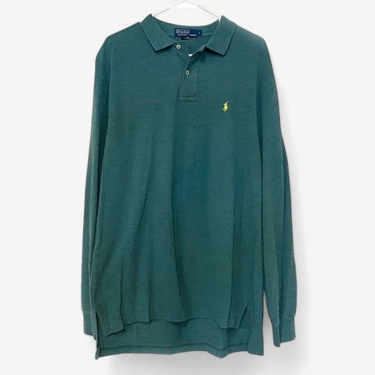 Polo by Ralph Lauren Mens Size L Green Classic Fit Polo Shirt L/s Pre-Owned