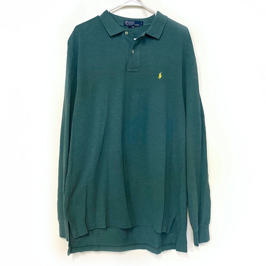 Polo by Ralph Lauren Mens Size L Green Classic Fit Polo Shirt L/s EUC