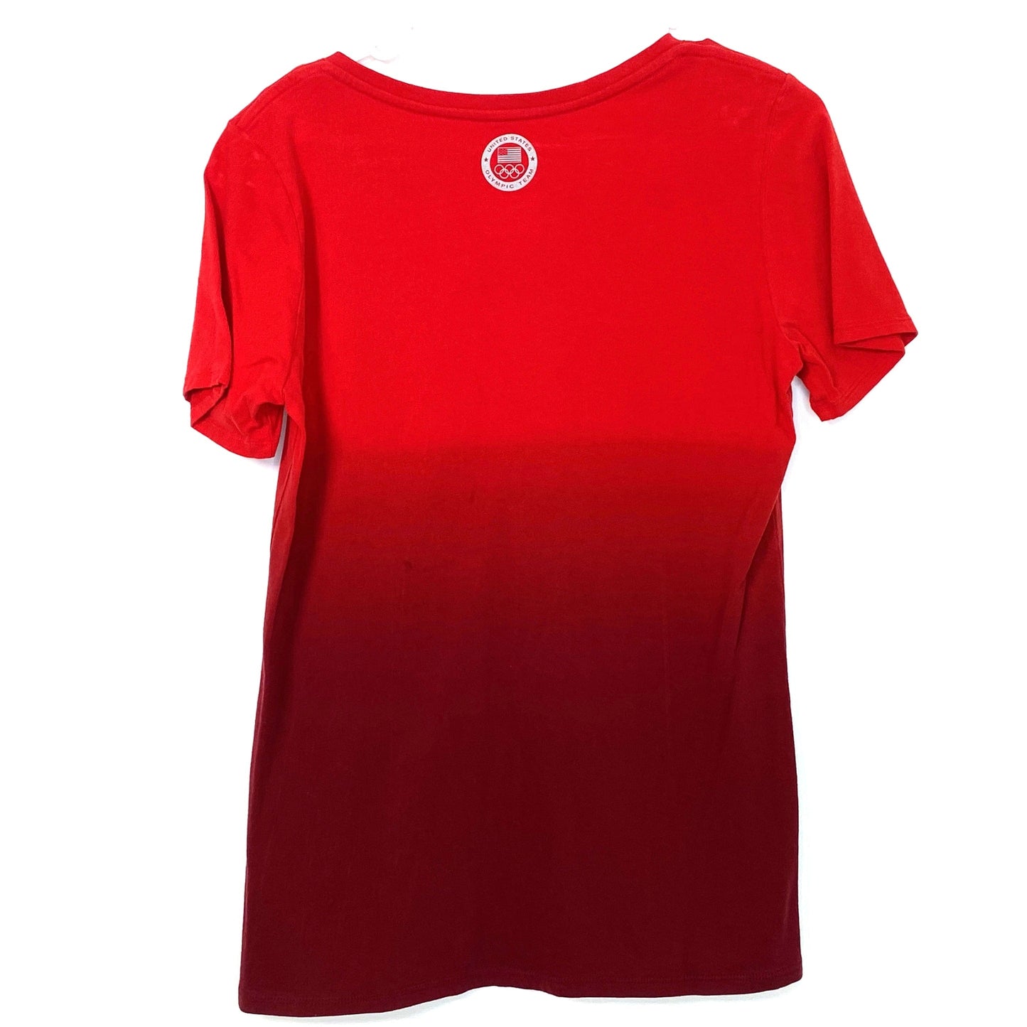 Nike Women's Red V-Neck Athletic Cut T-Shirt - 'The United States of America - Out of Many, One' - Size L