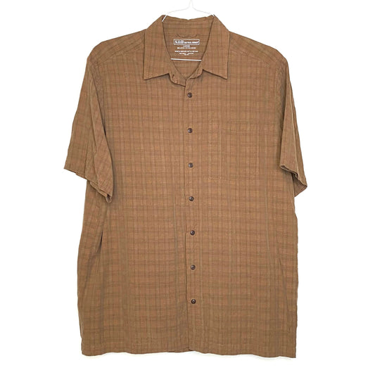 511 Tactical Series Mens Size L Brown Plaid Casual Shirt s/s Pre-Owned