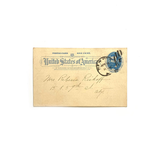 Antique Postal Card - New York Academy of Anthropology Invitation, 1892