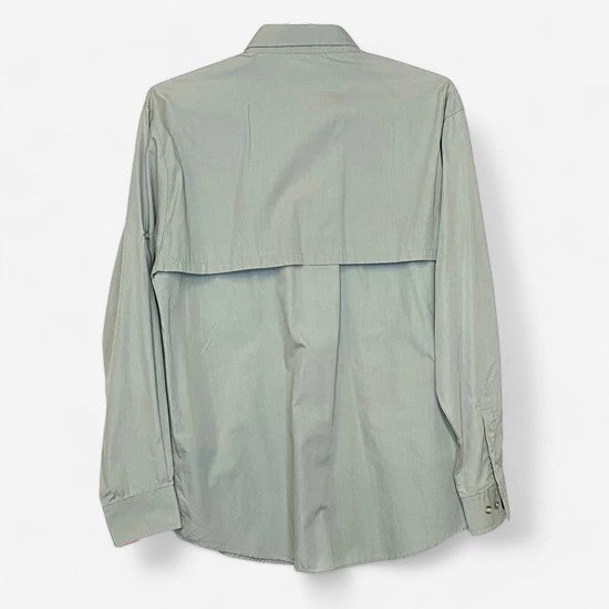 Haband Men's Green Lightweight Vented Long Sleeve Button-Up Shirt - Size M