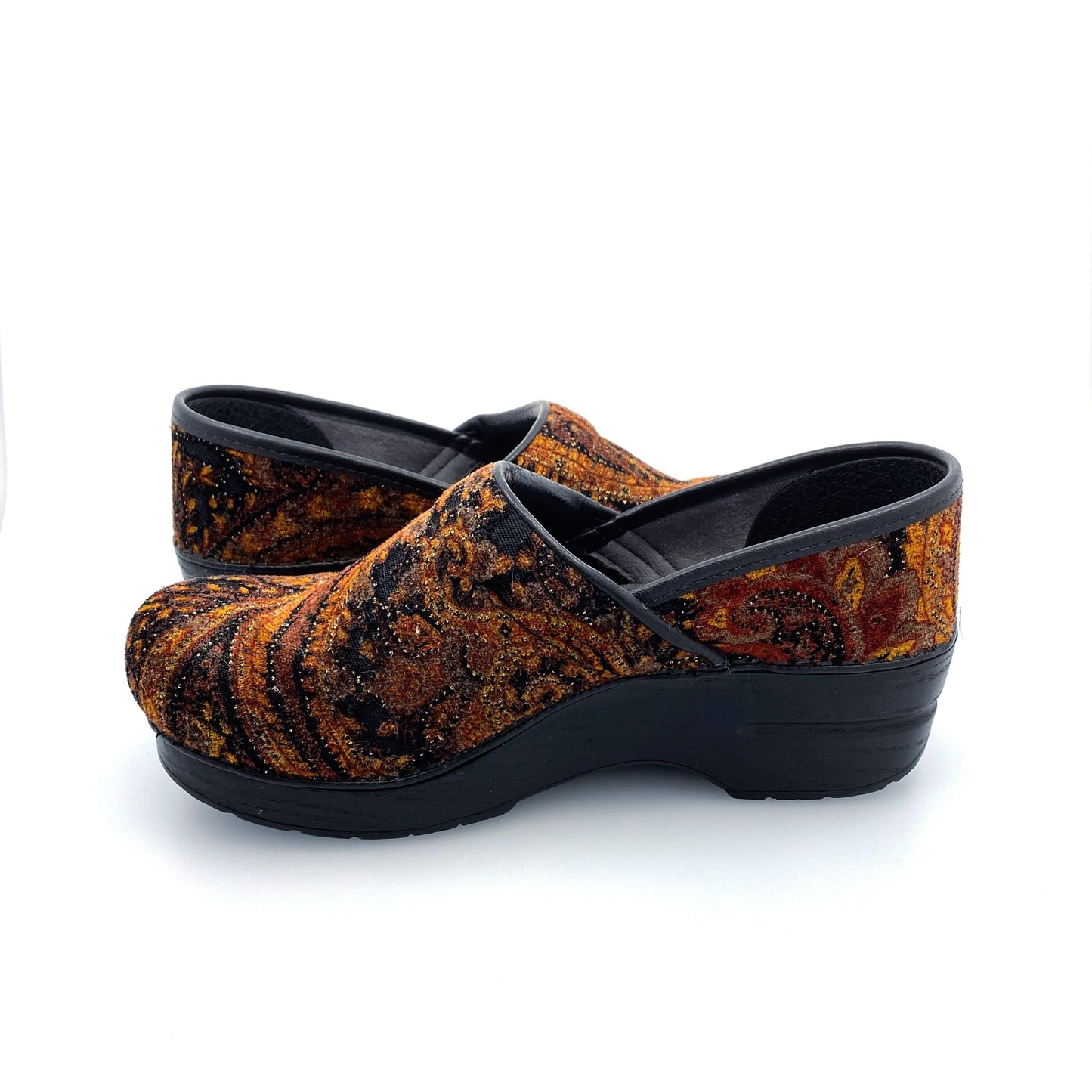 Dansko Womens Size 37 Paisley Tapestry Vegan Nursing Comfort Shoes Clogs EUC