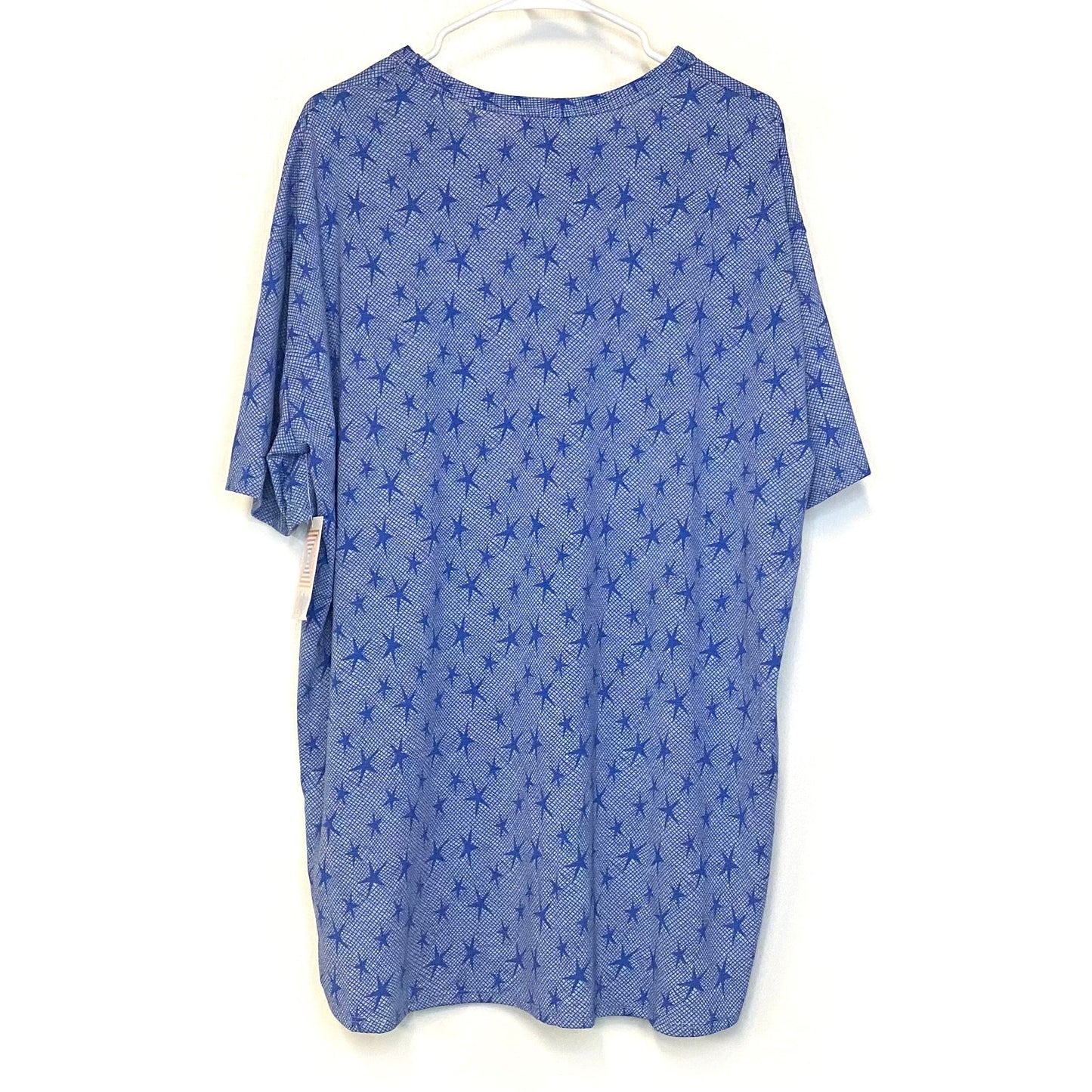 LuLaRoe Womens Size 3XL Gray/Blue Stars Patrick T Graphic T-Shirt Shirt S/s NWT