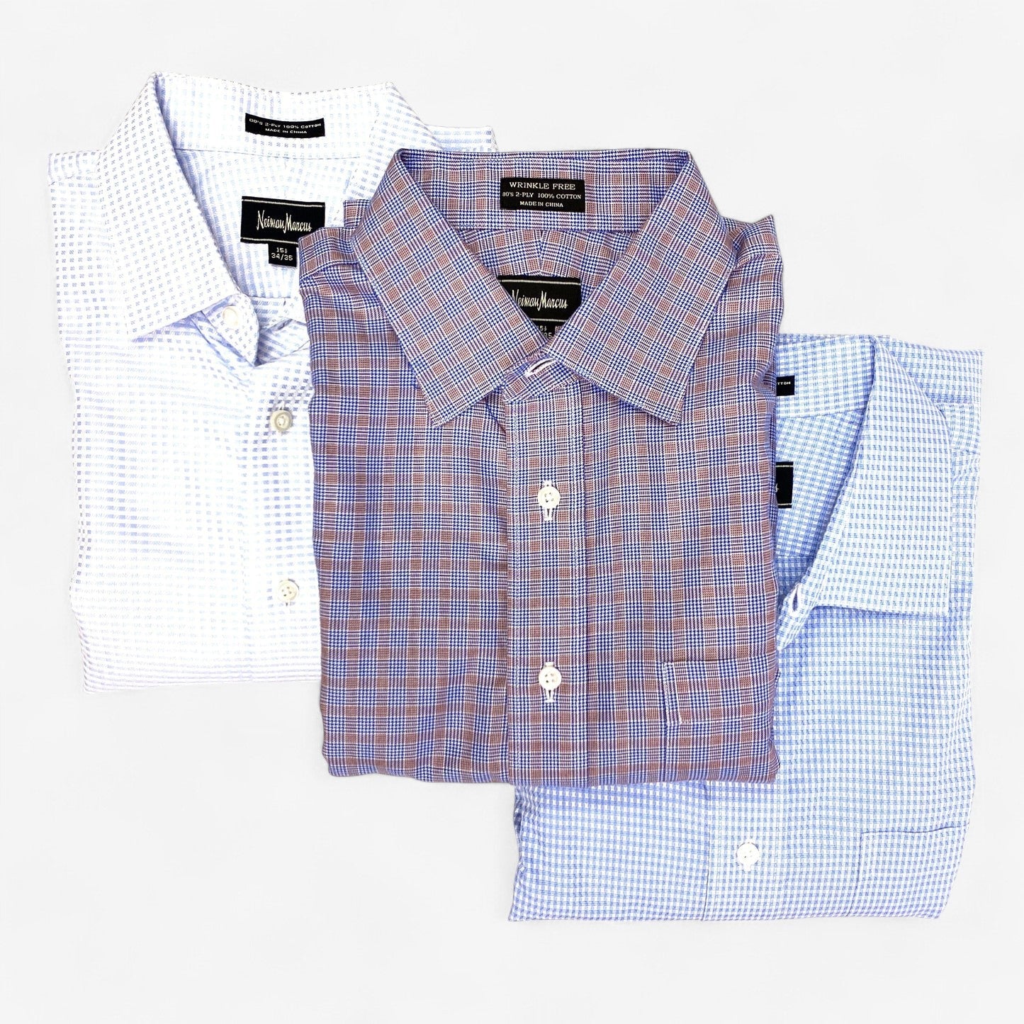 Norman Marcus Men's Dress Shirts - Lot of 3 - Size 15 Neck, 34/35 Sleeve - Button-Up Long Sleeve