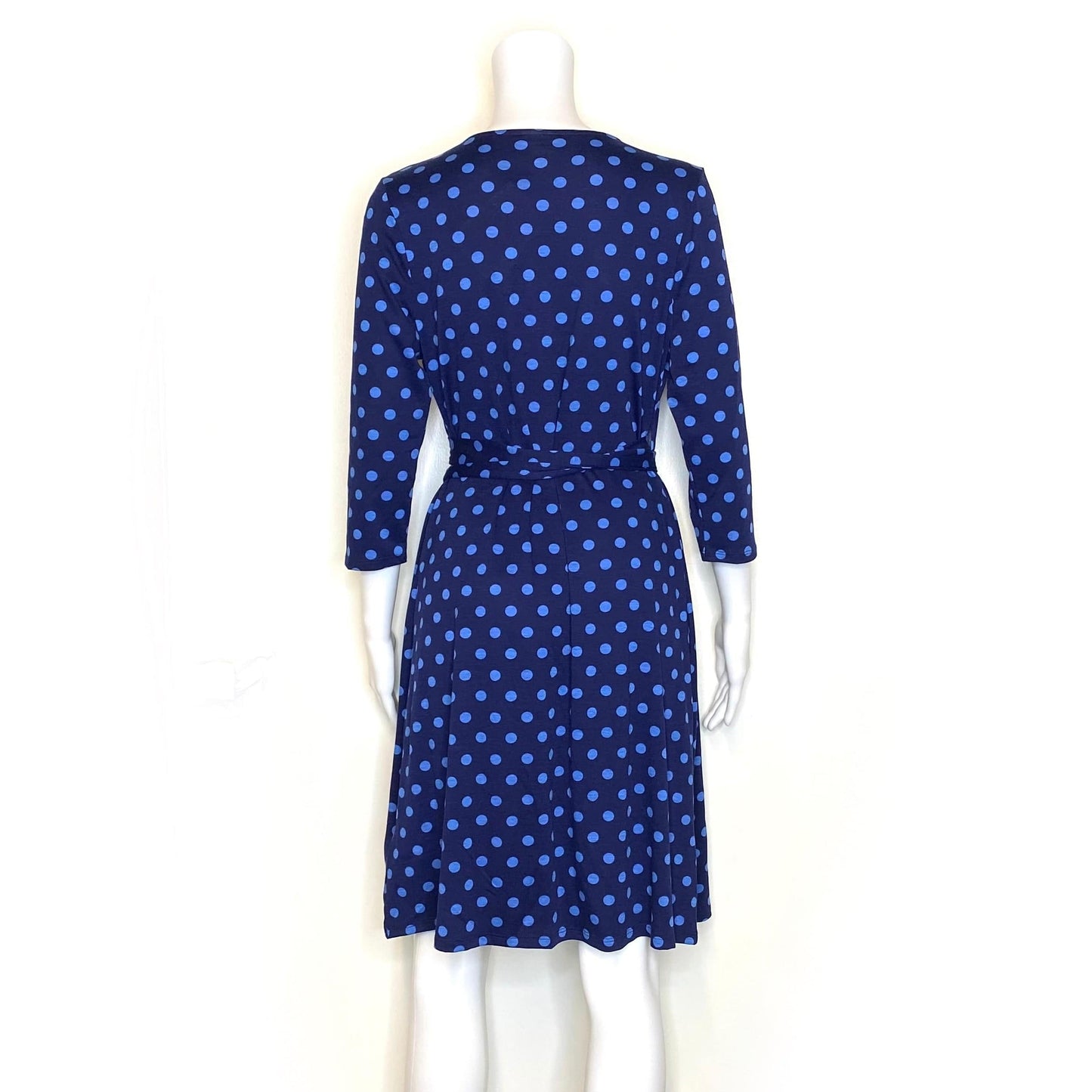LuLaRoe Womens S Blue/Blue Michelle Polka Dots Wrap 3/4 Sleeves NWT