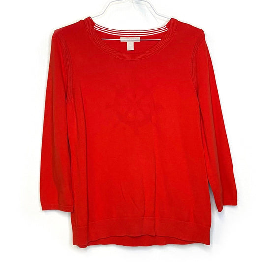 Banana Republic Womens Size XL Red Pullover Sweater Sailing Wheel L/s Pre-Owned