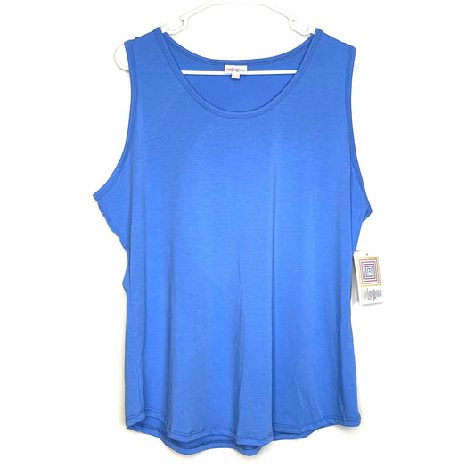 LuLaRoe Womens Size 3XL Cornflower Blue Tank Top Shirt Solid Tank Sleeveless NWT