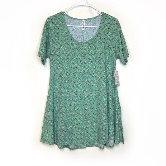 LuLaRoe Womens S Green ‘Sprinkles’ Perfect T Swing Top S/s NWT