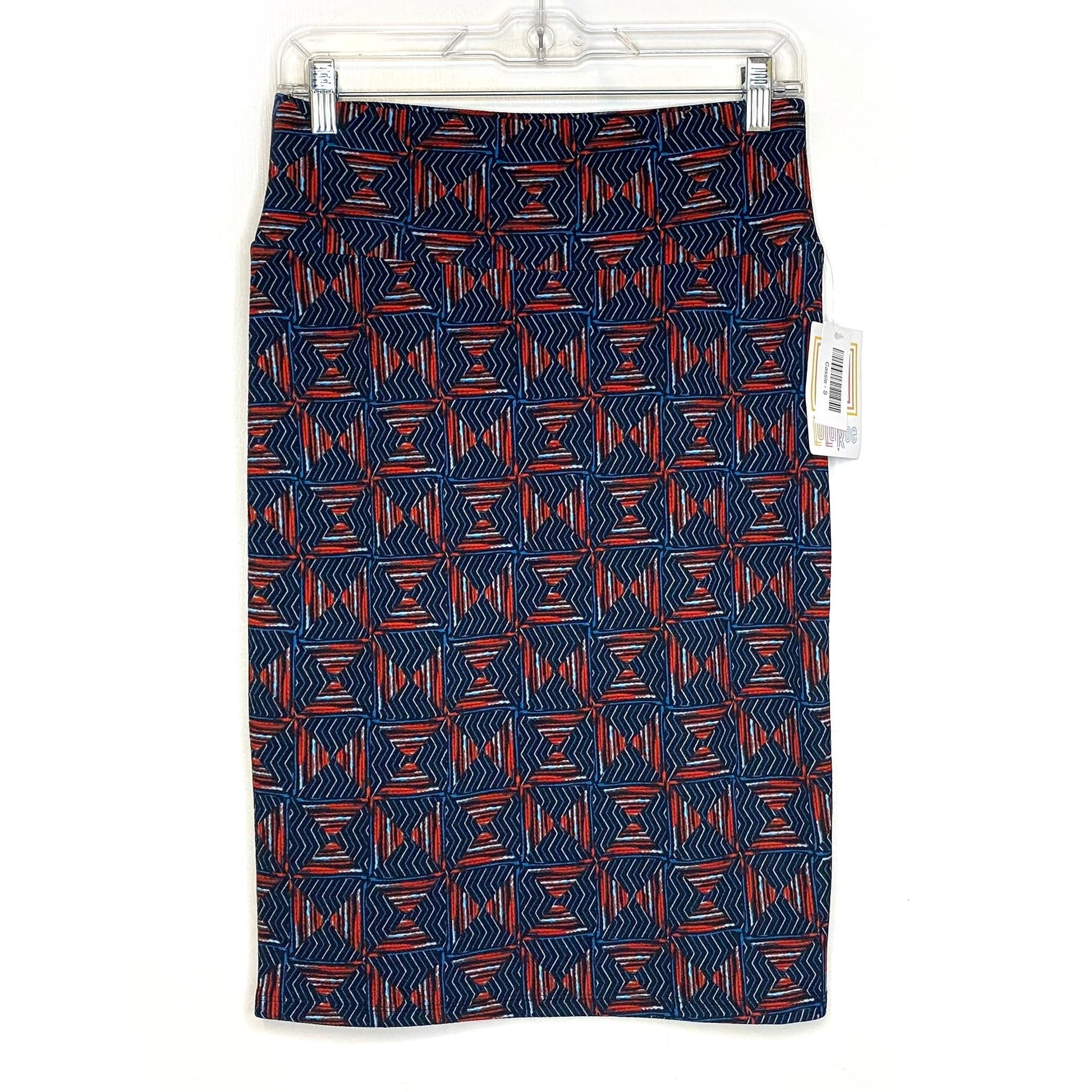 LuLaRoe Womens S Red/Blue/Black Cassie Geometric Skirt NWT – Parsimony  Shoppes