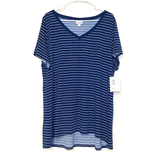 LuLaRoe | Christy Striped S/s Top | Color: Navy Blue/White | Size: 3XL | NWT