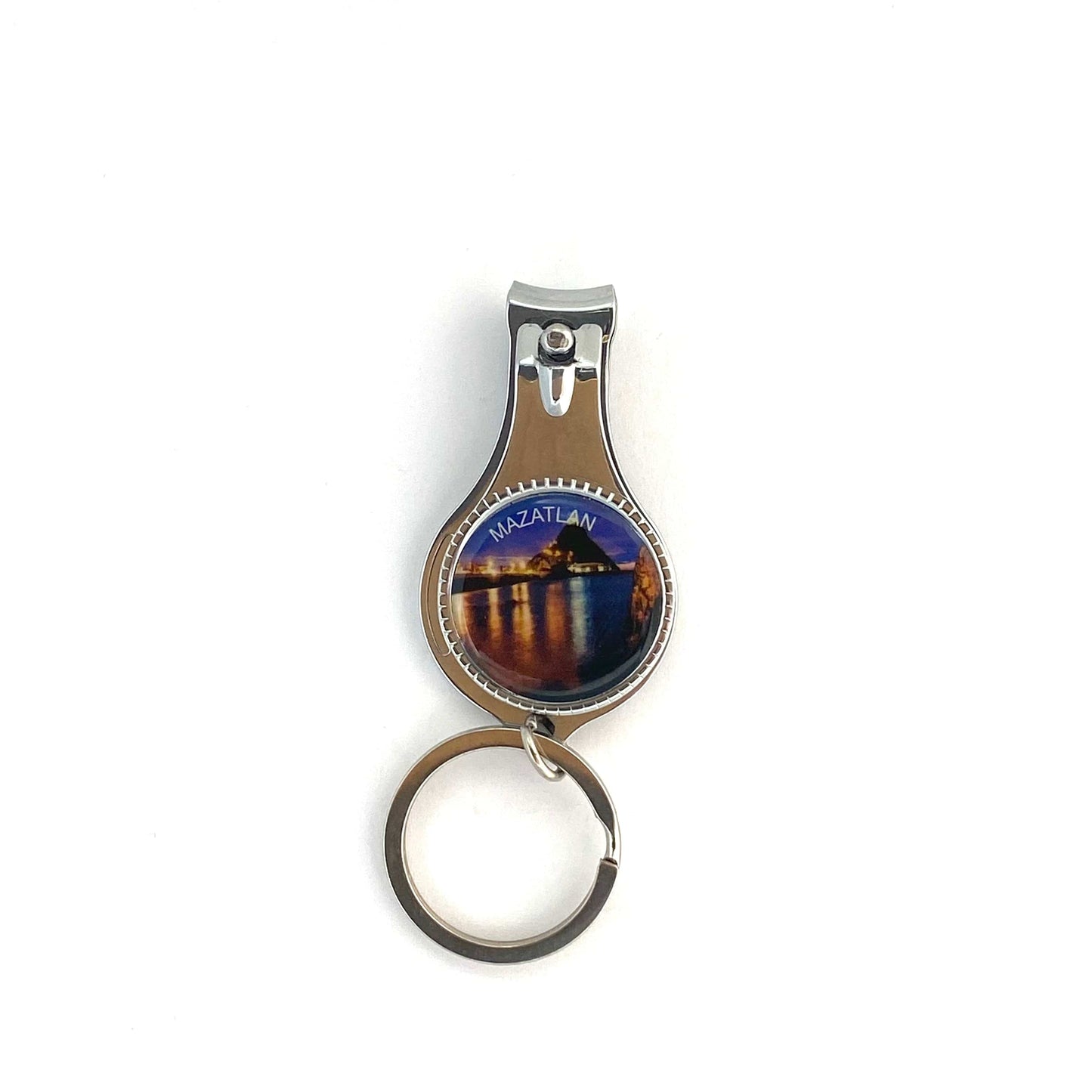 Mazatlan Nail Clippers Travel Souvenir Keychain Key Ring Metal Silver