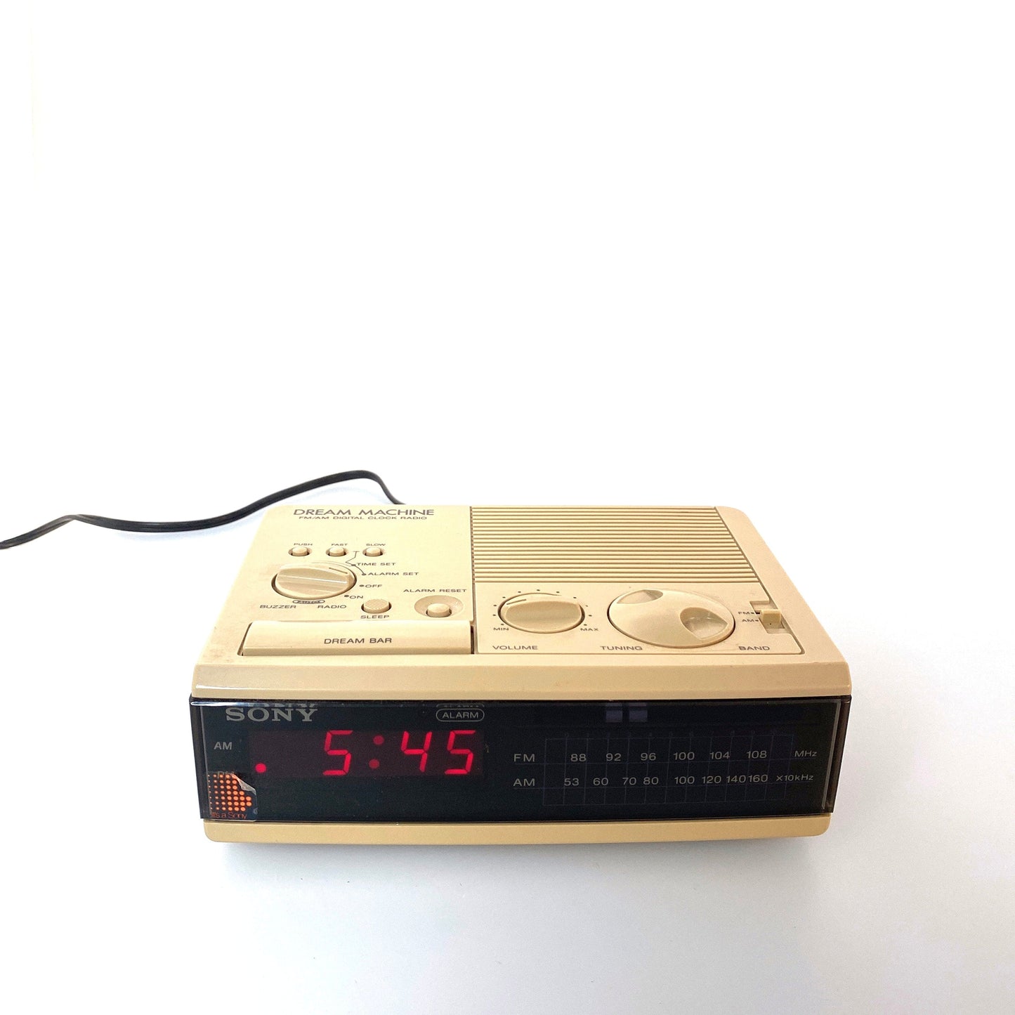 Vintage Sony Dream Machine ICF-C3W Wood Digital Alarm Clock AM FM Radio