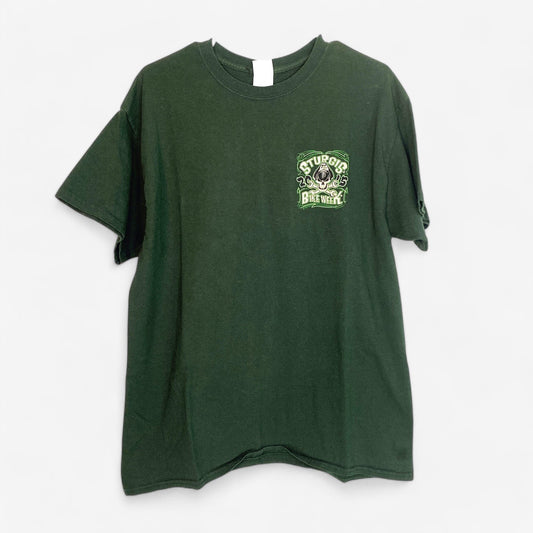 Sturgis Bike Week 2015 Men's Green Short Sleeve T-Shirt - Size L - 75th Anniversary - Pre-Owned