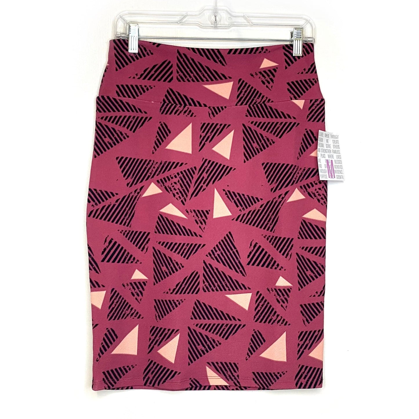 LuLaRoe Womens S Punch Pink/Black/Pink Cassie Chevron Skirt NWT