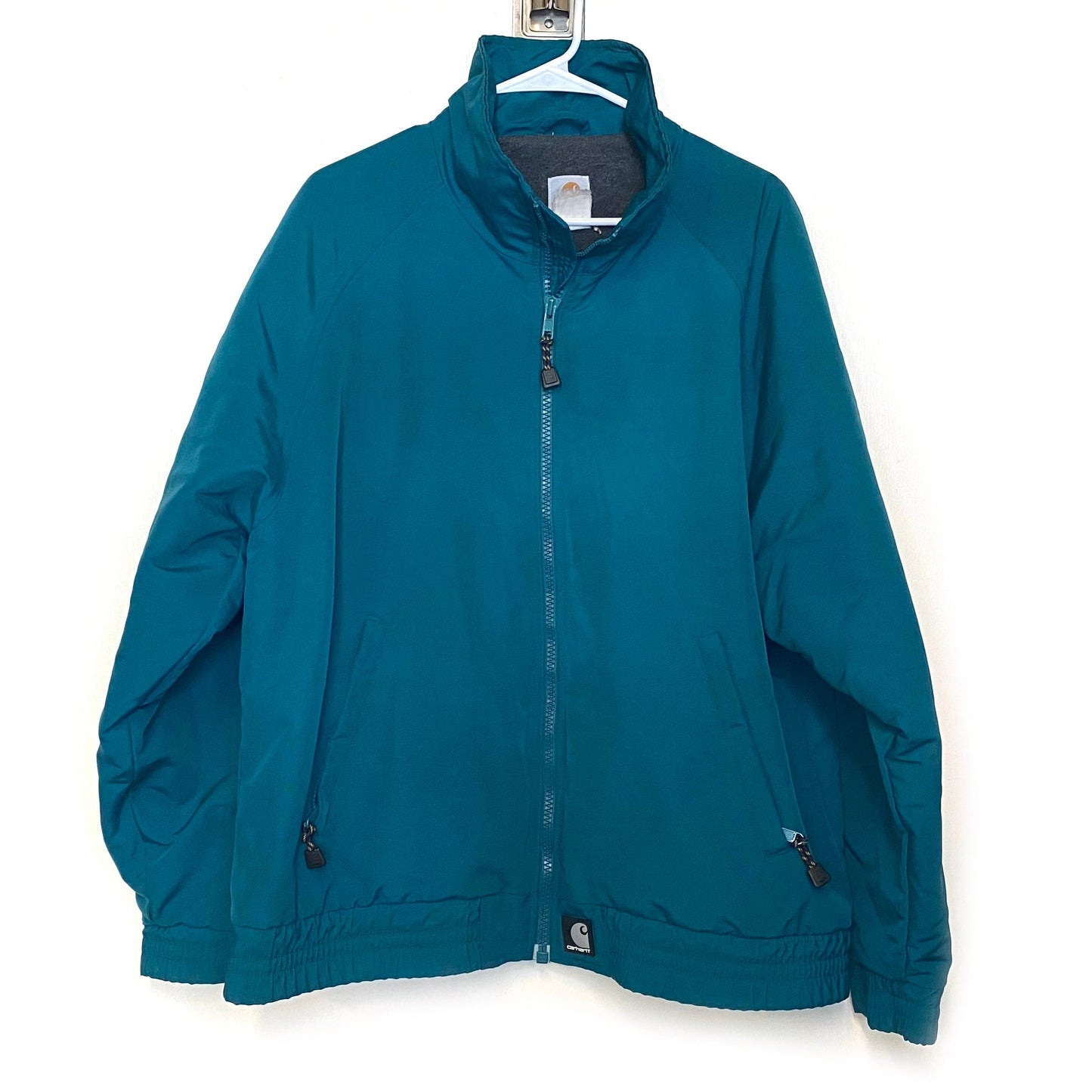 Vintage Carhartt J72 Workshield Squall Jacket - Fleece Lined, 2XL Teal Green L/s Pre-Owned