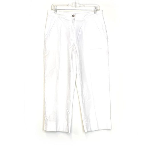 Chicos Womens Size 1.5 Optic White Baby Canvas Crop Pants - NWT