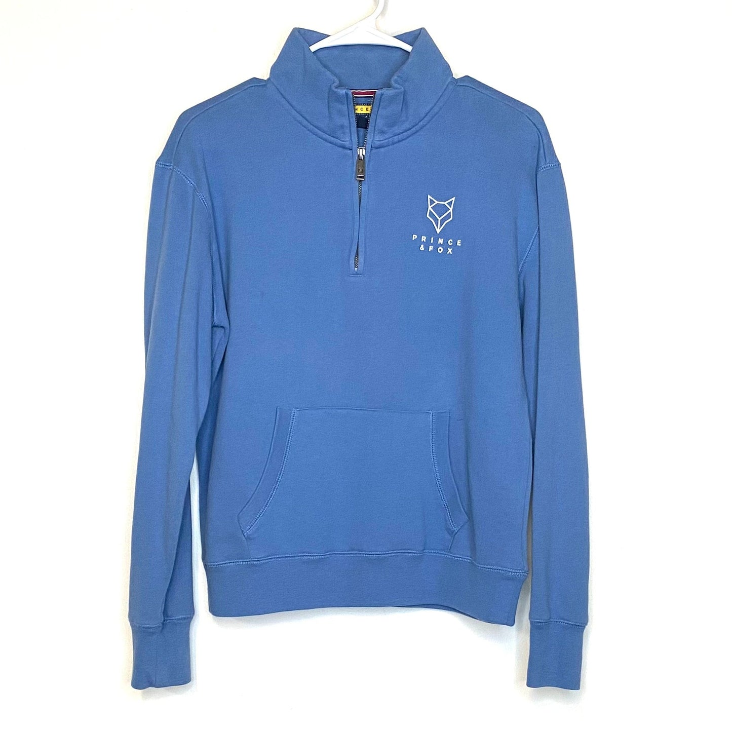 Prince & Fox Womens Size M Blue ¼ Sweatshirt w/Pocket L/s
