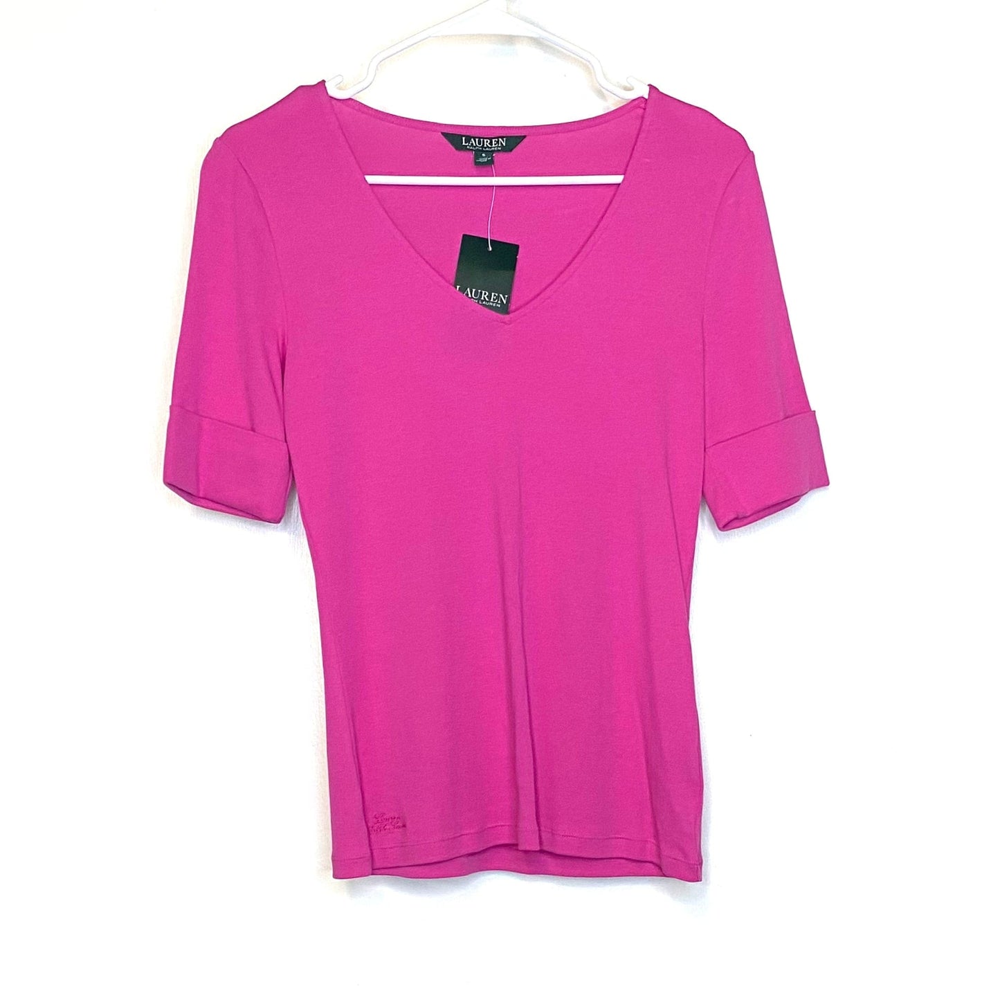 Ralph Lauren Womens Size S Fuchsia Pink ¾  Sleeves NWT