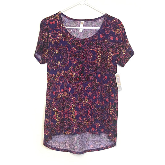 LuLaRoe Womens S Purple/Multicolor Classic T Abstract T-Shirt S/s NWT