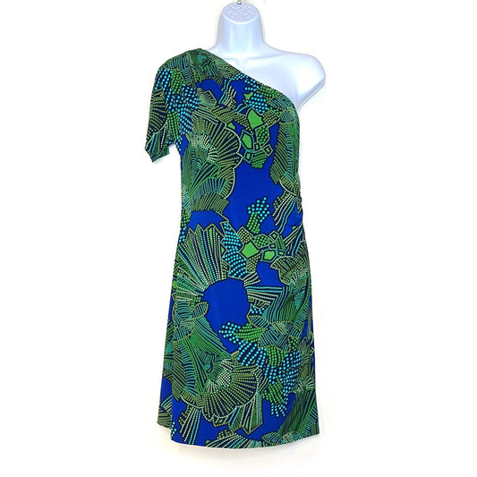 Gianni Bini Womens Size S Green Blue “Lindsay” One-Shoulder Bodycon Dress (NWT)