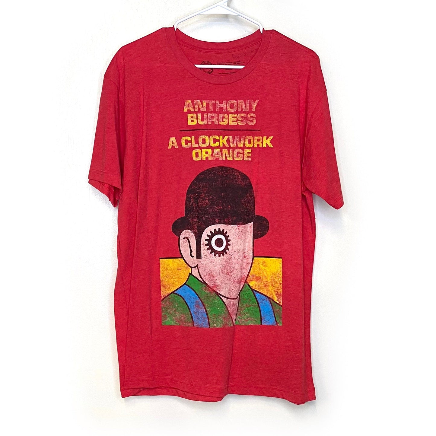 Out Of Print Mens Size L Red "Anthony Burgess A Clockwork Orange" Graphic T-Shirt S/s EUC
