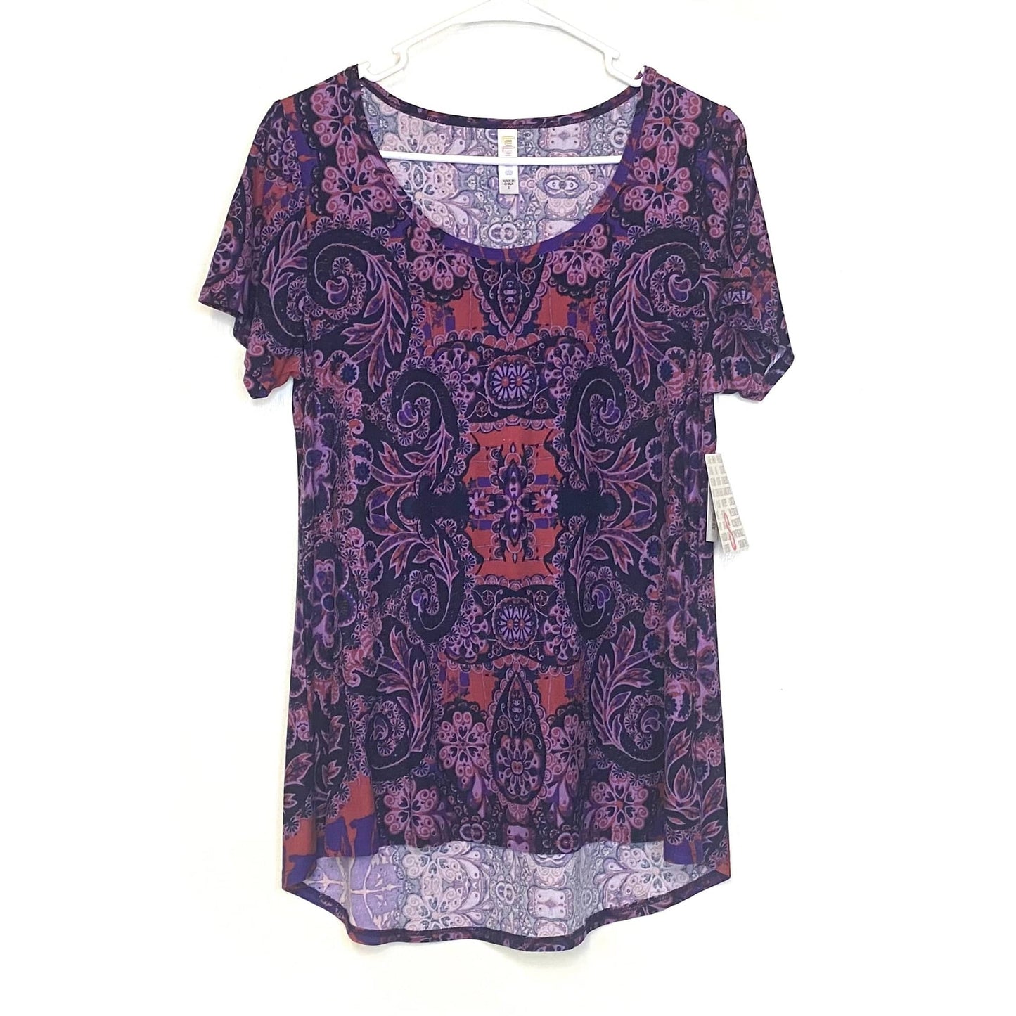 LuLaRoe Womens S Black/Purple Classic T Floral T-Shirt S/s NWT