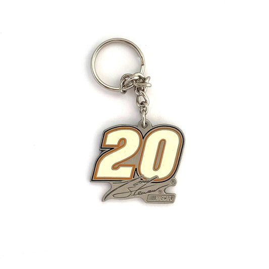 Vintage “#20 Tony Stewart” Signature Enamel Keychain Key Ring Souvenir