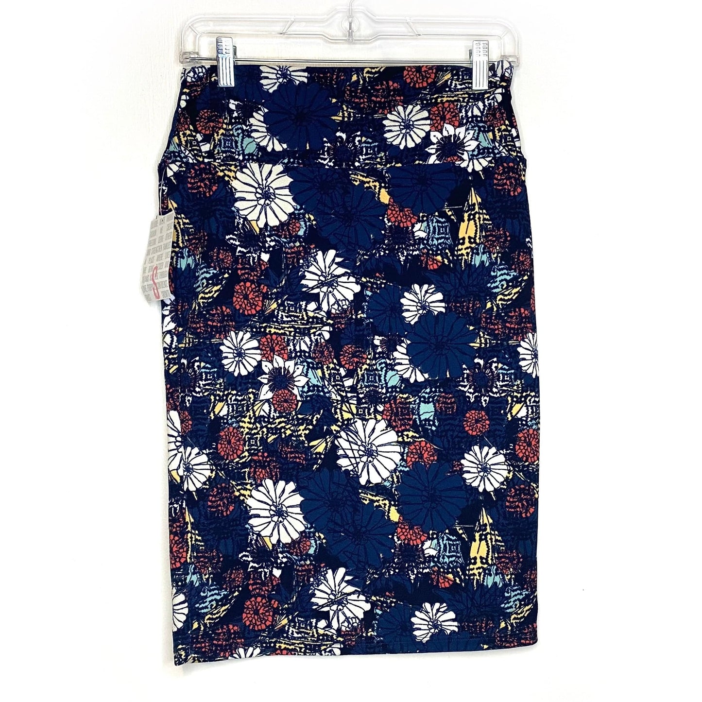 LuLaRoe Womens S White/Red/Blue Cassie Floral Skirt NWT