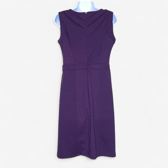 Spense Women's Purple Belted Pencil Dress - Size 4 - Sleeveless Cowl Neck (NWT)