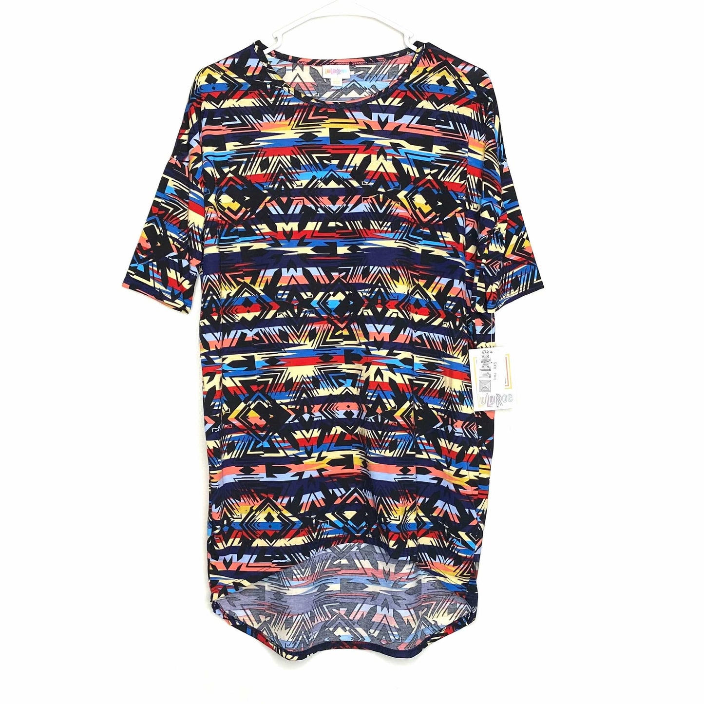 LuLaRoe | Southwestern Irma S/s Tunic Top | Color: Black/Multicolor | Size: XXS | NWT