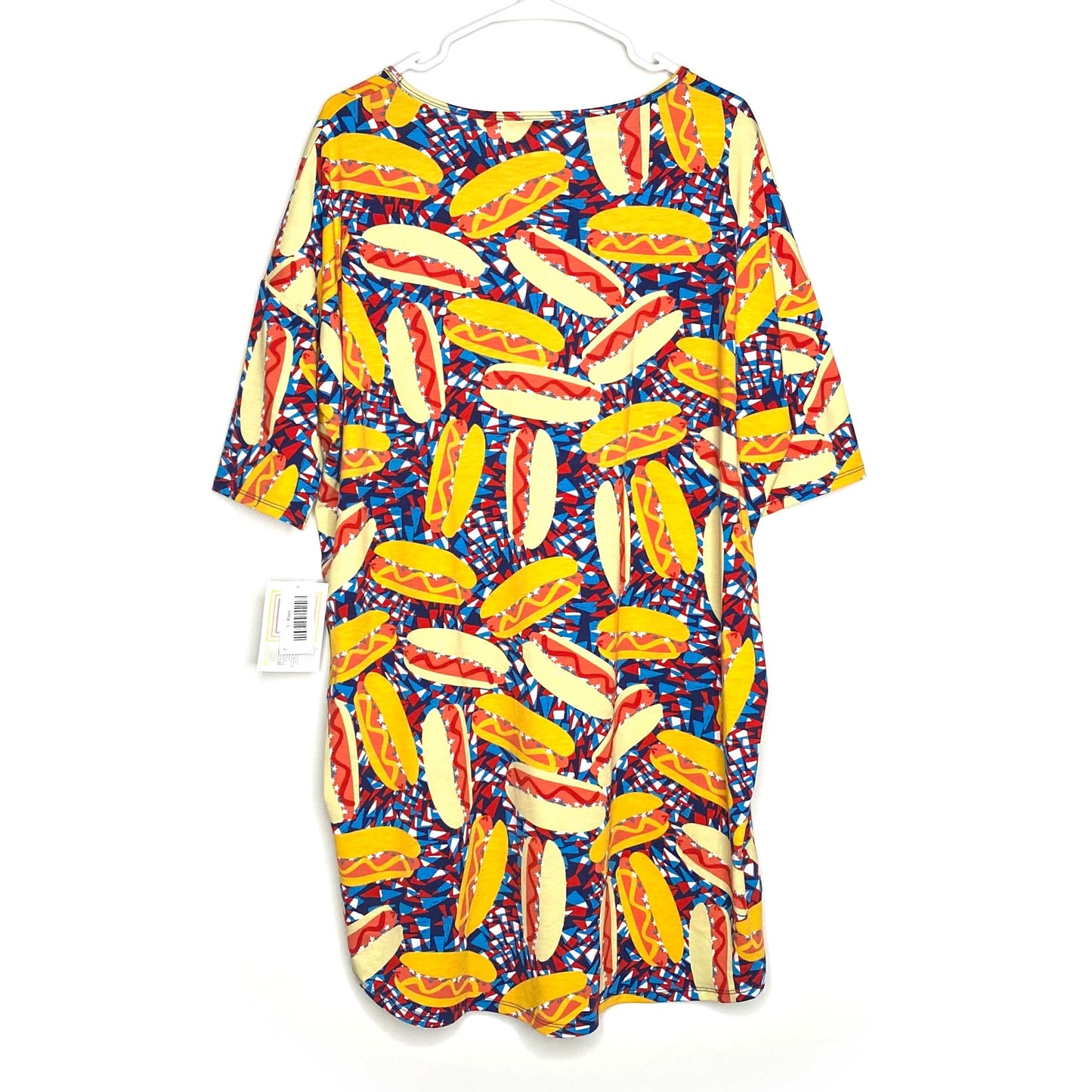 LuLaRoe | Hotdogs Irma S/s Tunic Top | Color: Multicolor | Size: L | NWT