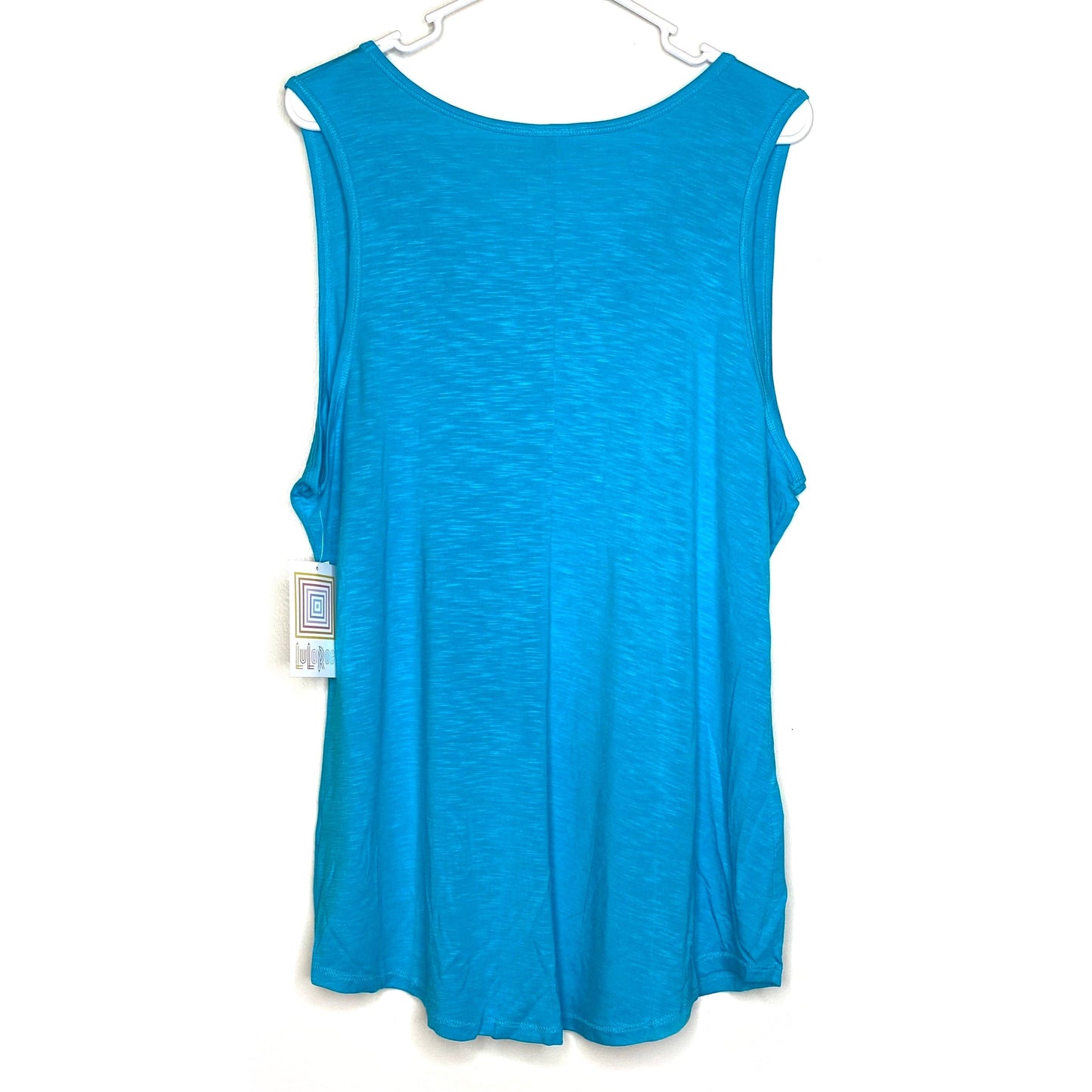 LuLaRoe Womens Size 3XL Turquoise Blue Tank Top Shirt Solid Tank Sleeveless NWT