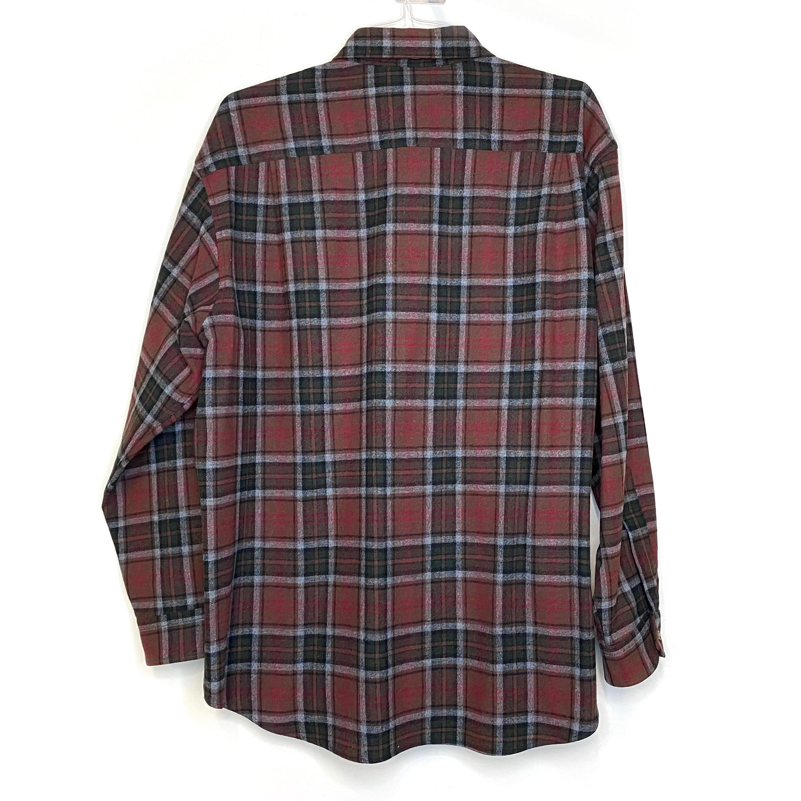 Pendleton Mens Size XL Brown/Red/White Flannel Wool Shirt Casual Button-Up  L/s Pre-Owned