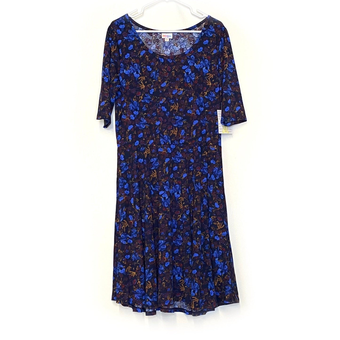 LuLaRoe | Womens Julia Floral T-Shirt Dress Half Sleeves | Color: Blue | Size: 3XL | NWT