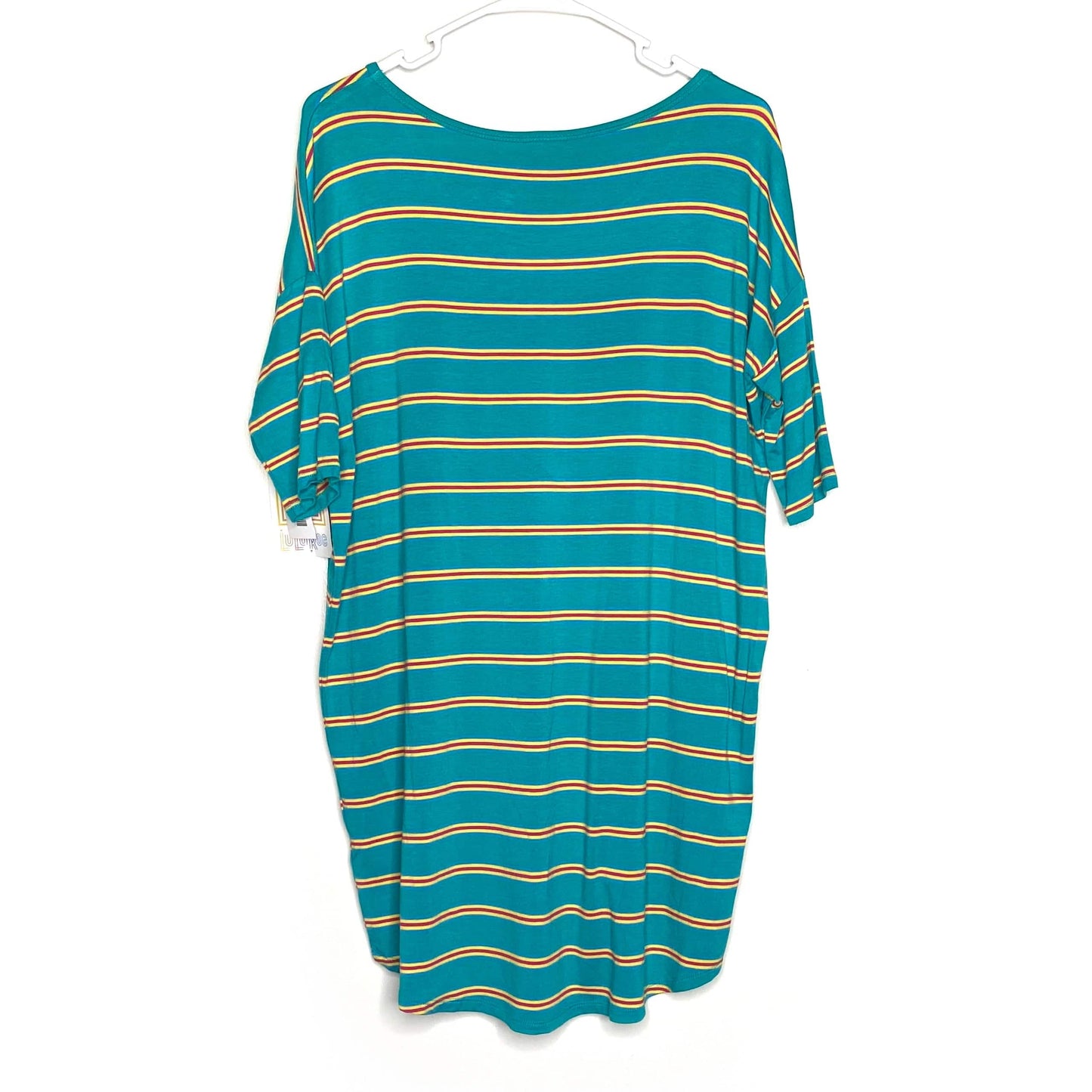 LuLaRoe | Striped Irma S/s Tunic Top | Color: Green/Multicolor | Size: XXS | NWT