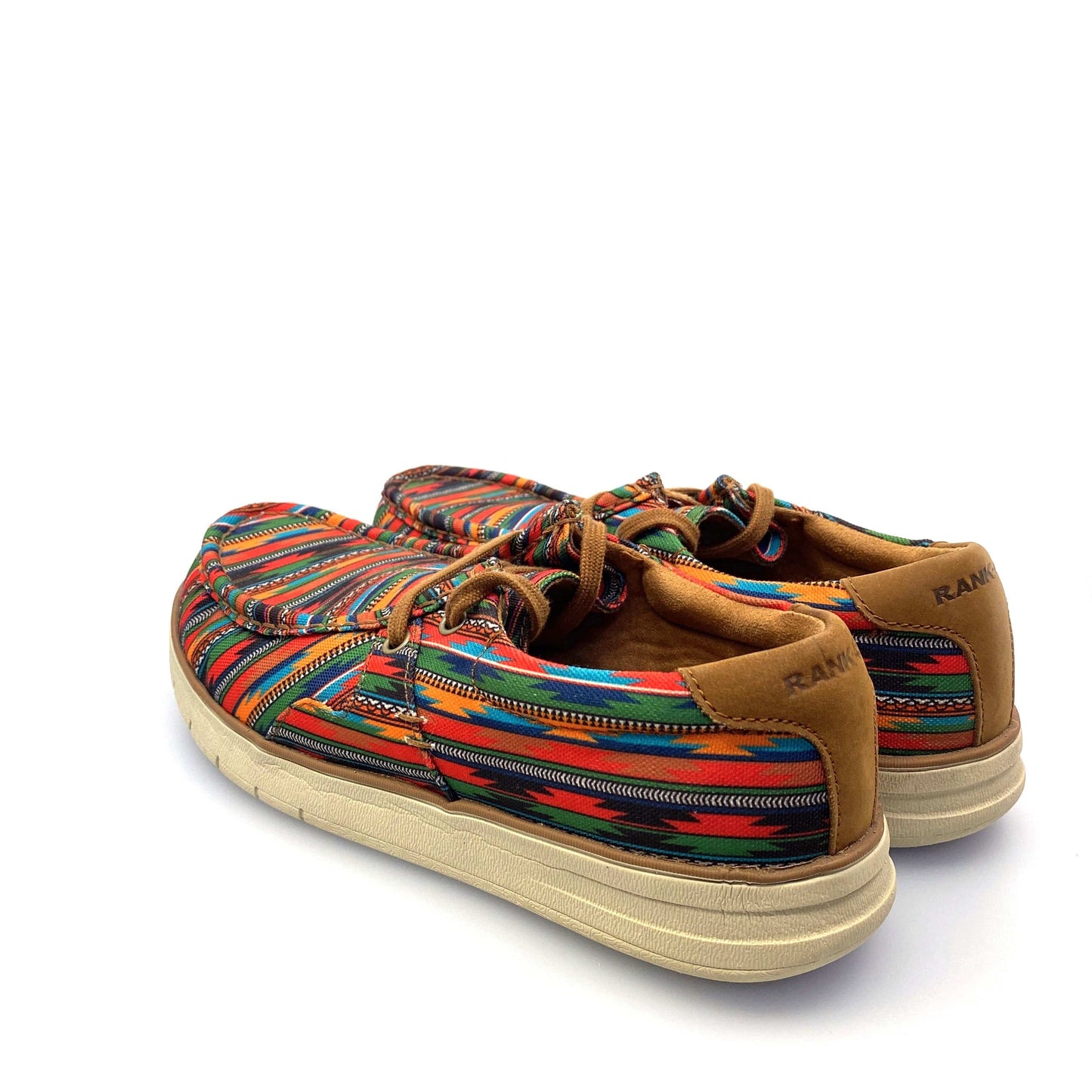 Rank•45 Mens 10D Griffin 3 Multicolor Southwestern Moc Toe Canvas Shoes EUC
