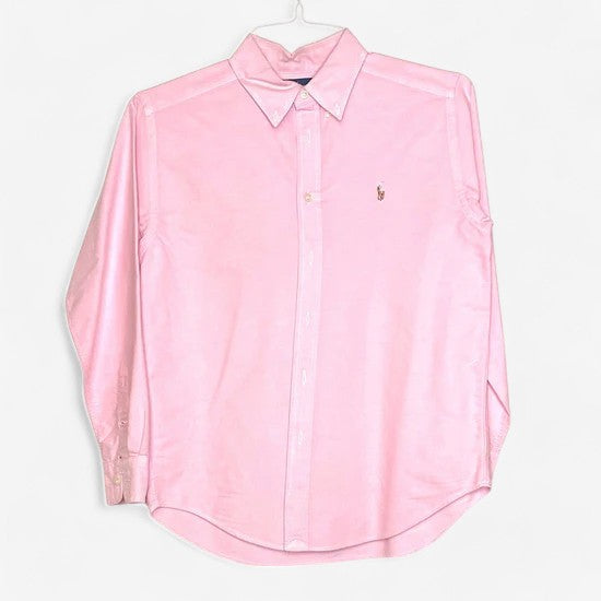 Ralph Lauren Boys' Pink Dress Shirt with Pony Logo - Long Sleeve, Size 14