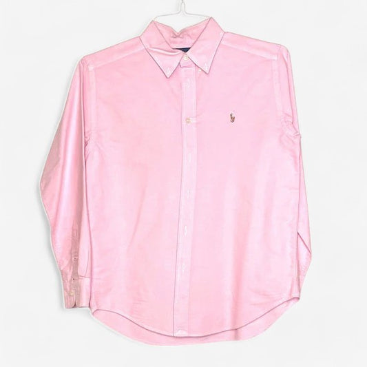 Ralph Lauren Boys' Pink Dress Shirt with Pony Logo - Long Sleeve, Size 14