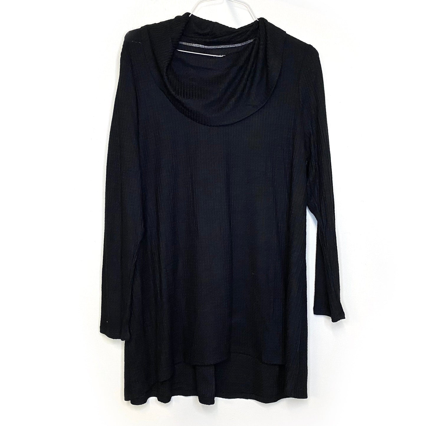 Lane Bryant Swing Collection Black Waffle Weave Cowl Neck Top - Long Sleeve - Size 18/20