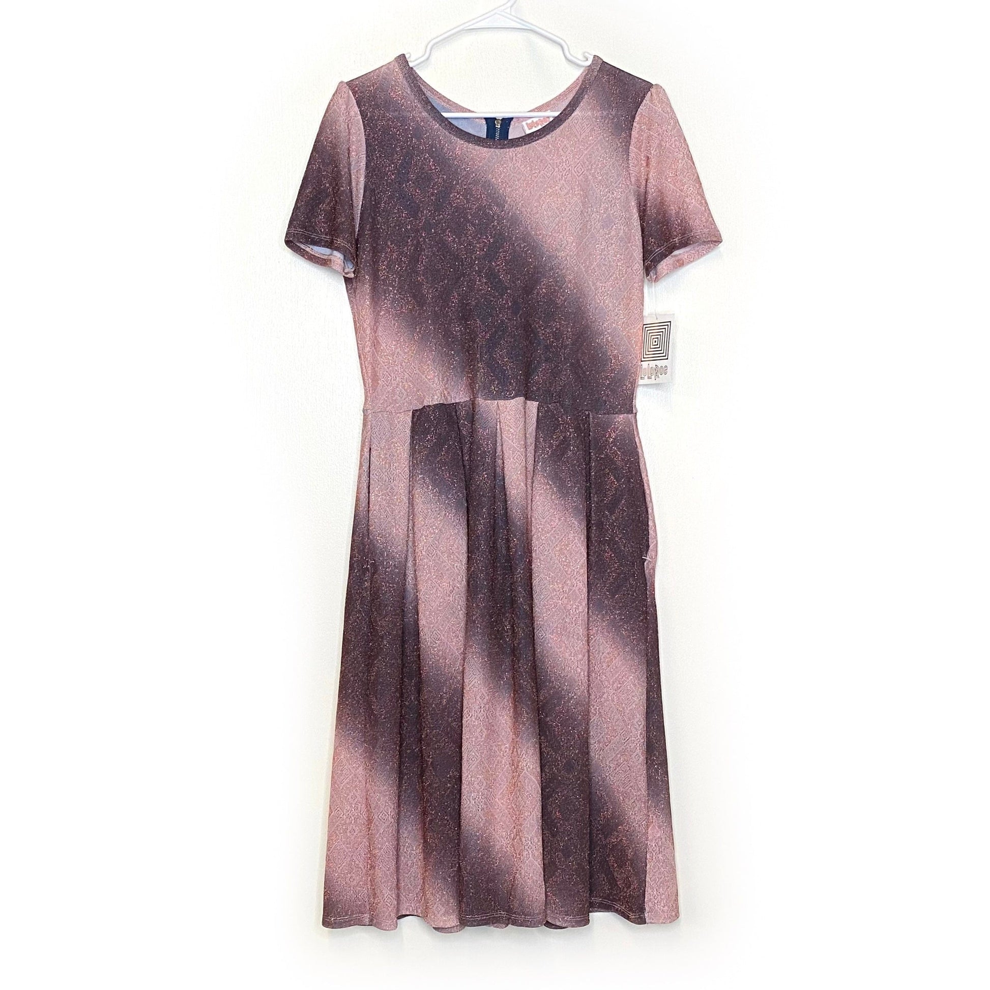 LuLaRoe Women's Elegant Pink Ombre Amelia Dress - Size L LuLaRoe Women's Elegant Pink Ombre Amelia Dress - Size L