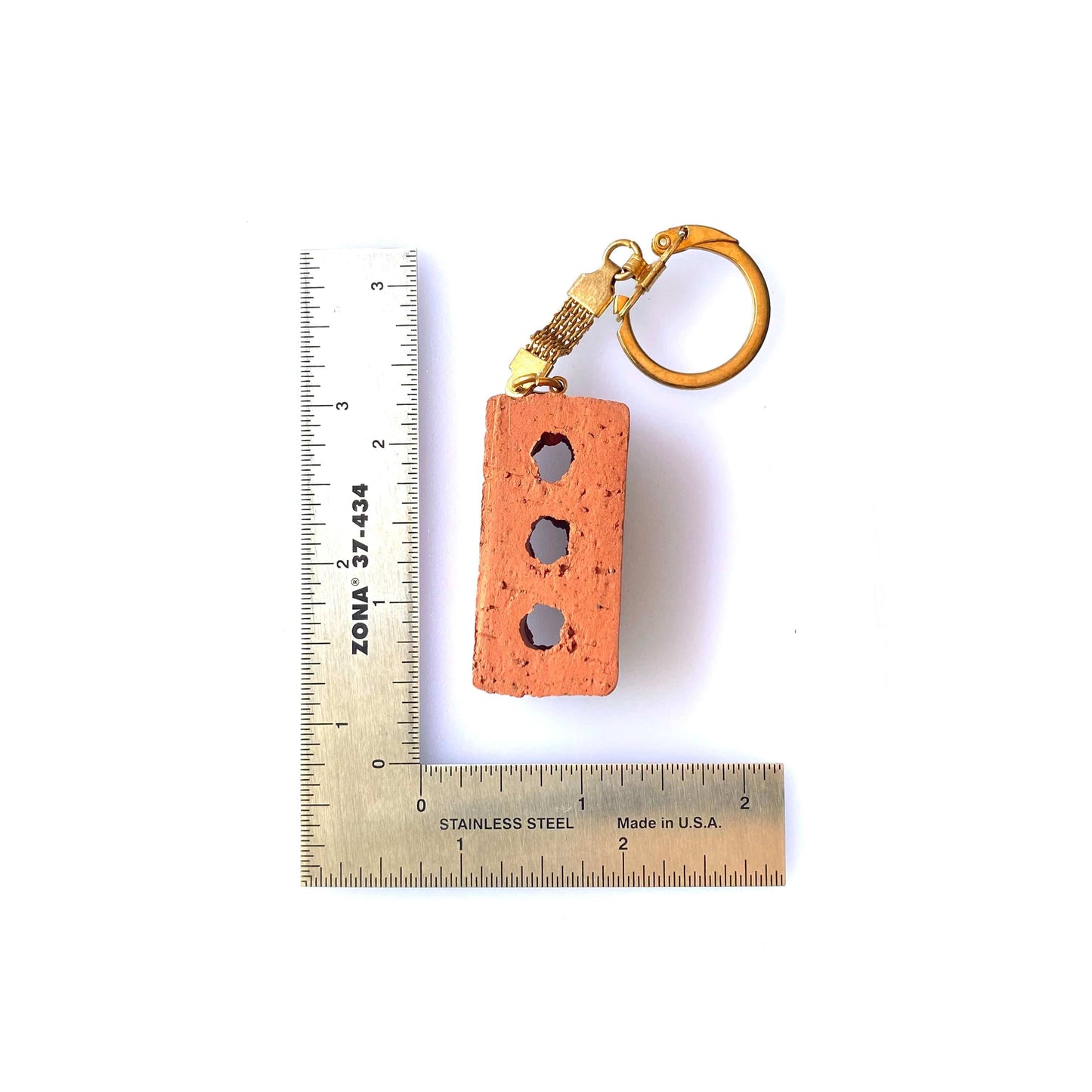 Vintage Endicott Clay Products Employee-Only Keychain Goldtone Key Ring