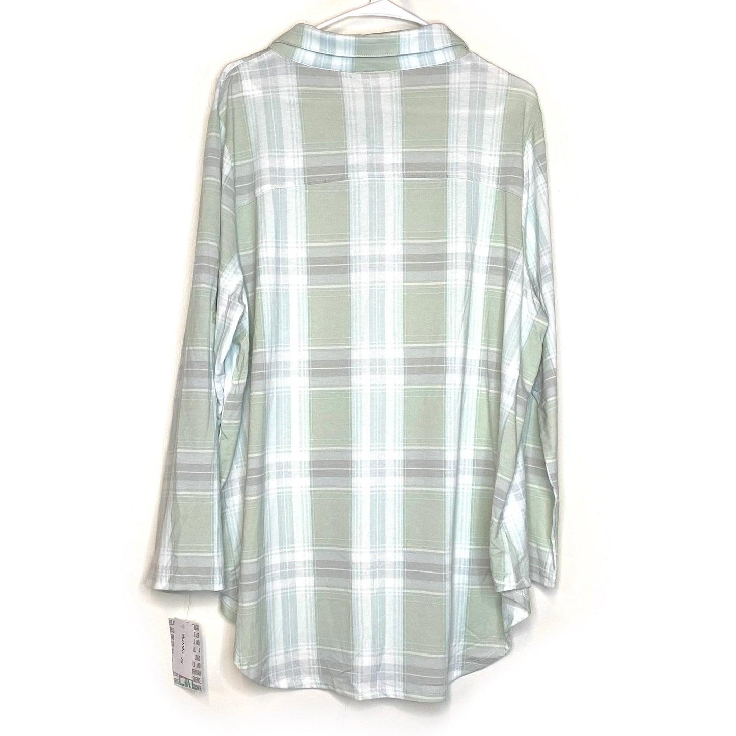 LuLaRoe | Plaid Valentina Casual Top | Color: Mint Green | Size: 2XL | NWT