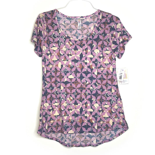 LuLaRoe Womens S Purple/Gray Classic T Geometric T-Shirt S/s NWT