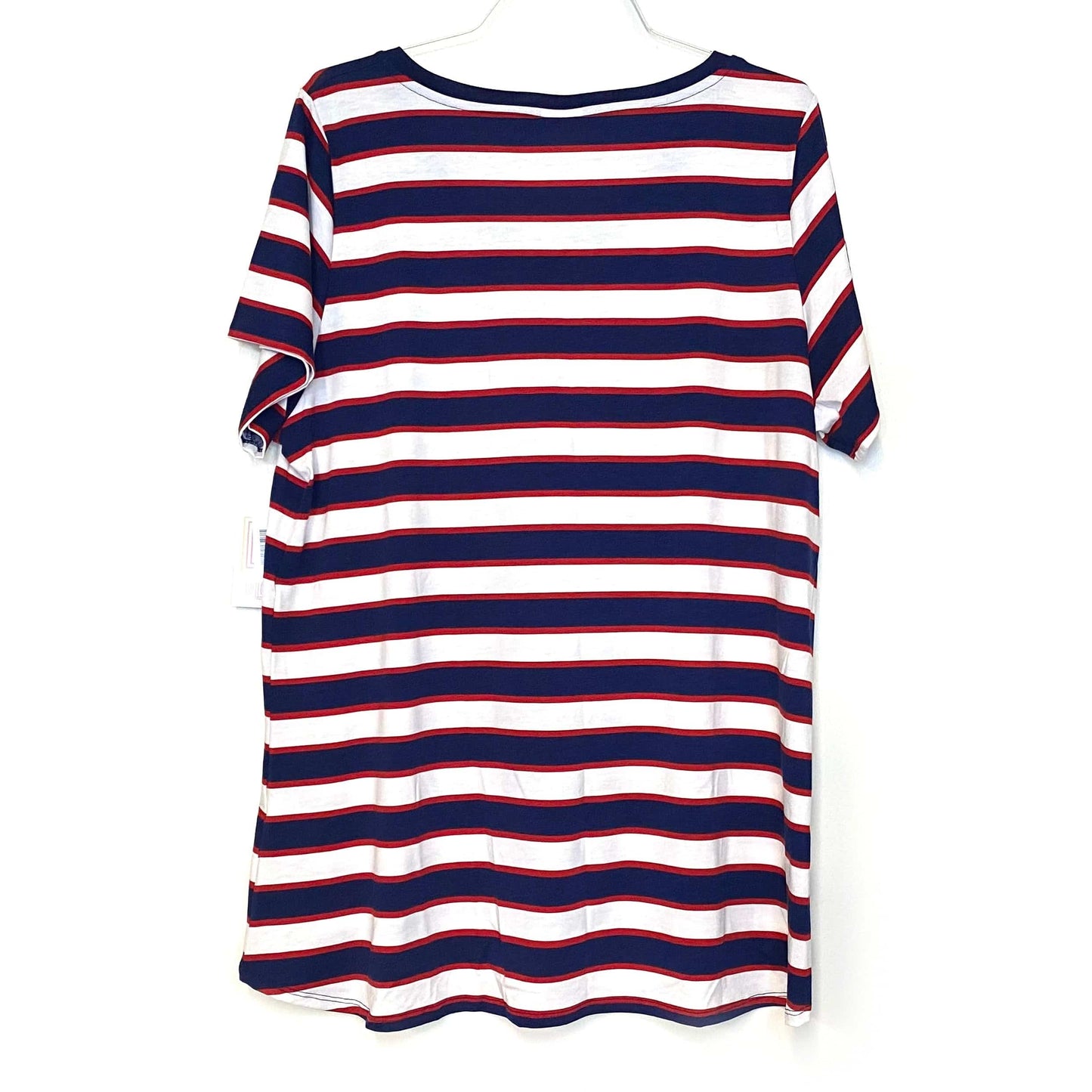 LuLaRoe Womens Size 3XL Red White/Blue Christy T Striped T-Shirt Shirt S/s NWT