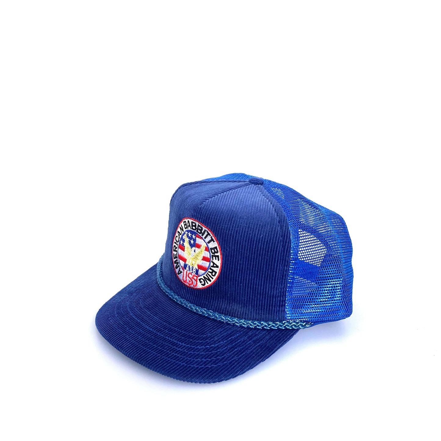 Vintage “American Babbitt Bearing” Royal Blue Corduroy Snapback Hat Corded OSFA