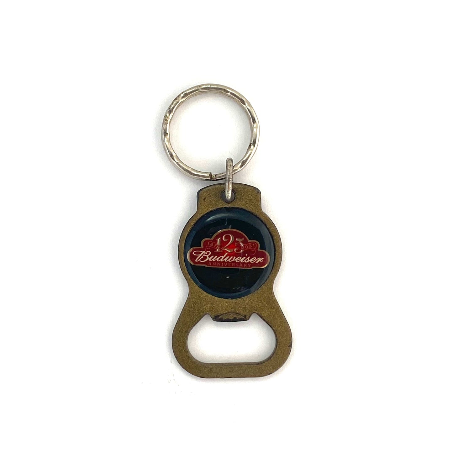 Vintage “Budweiser 125 Years” Metal Beer Bottle Opener Collectible Keychain