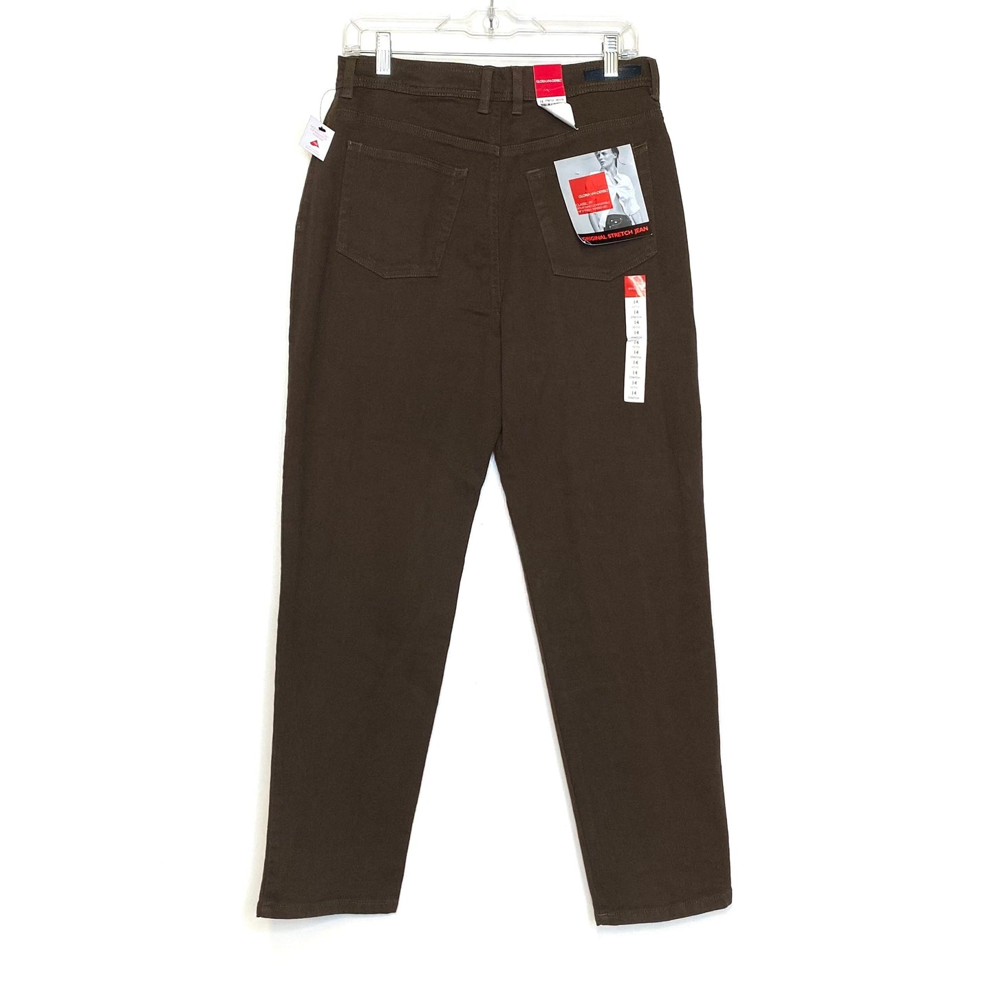 Gloria Vanderbilt Womens Size 14 Petites Birch Brown Stretch Denim Pants NWT